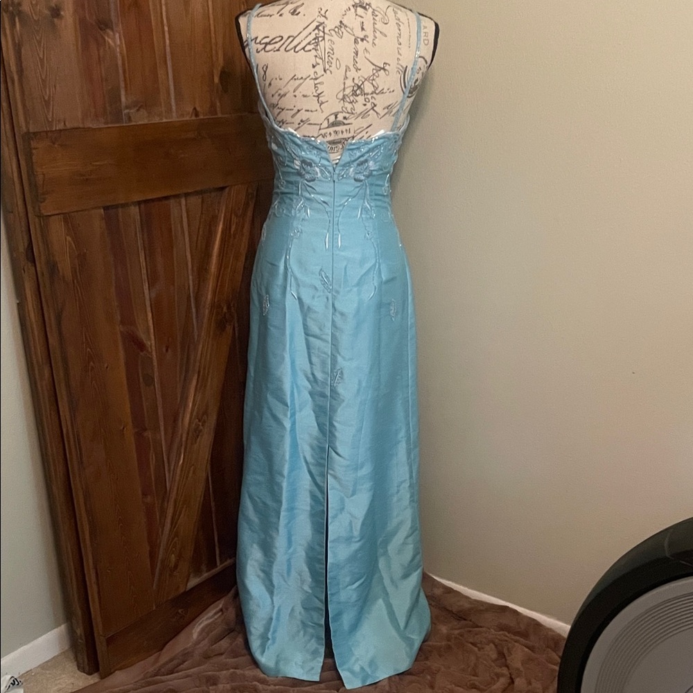 Tiffany Designs Light Blue Strapless Gown - Picture 11 of 16